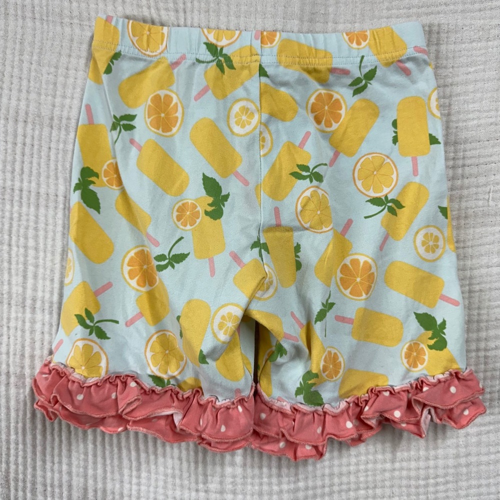 Lot of 2 Matilda Jane Gils Ruffle Shorties SZ 10 Orange You Glad and Blue Floral - Picture 9 of 10
